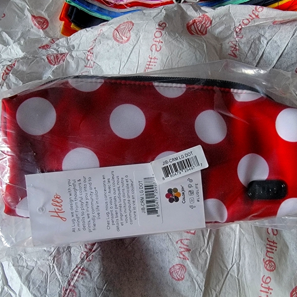 New. Lug Jib. Crimson large dot